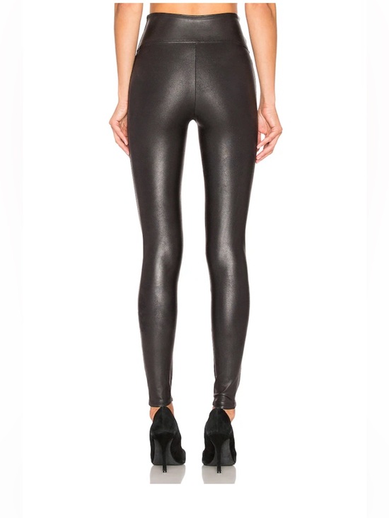 SPANX Pants - 🖤SPANX Faux Leather Leggings XL Black High Rise Sculpting Shaping Vegan Leather